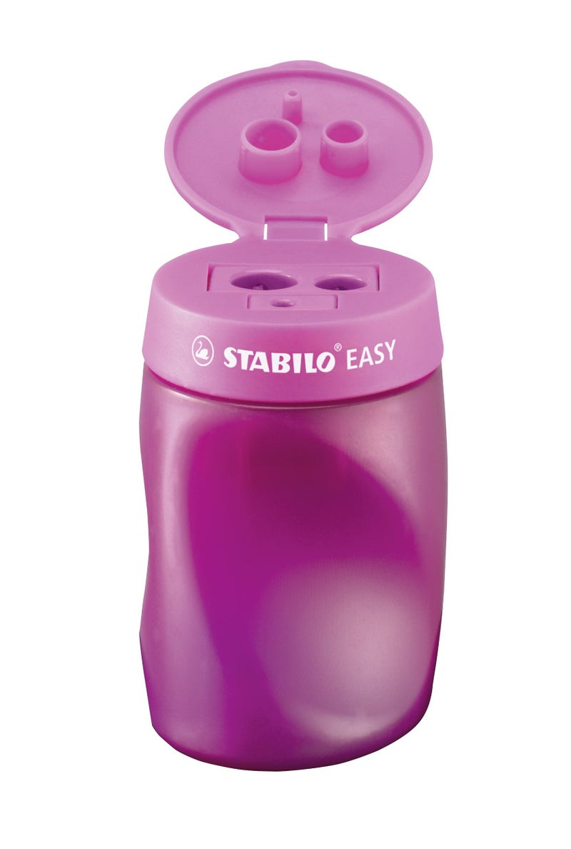 STABILO Ergonomic Container Sharpener - STABILO EASYsharpener - 3 in 1 - Left-Handed - Pink - Image 3